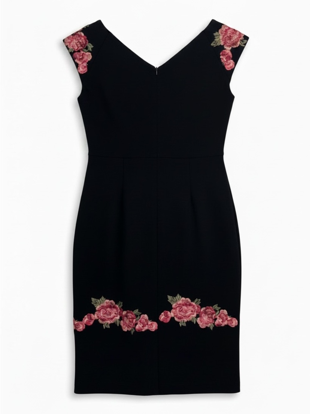 Chiara Boni La Petite Robe Dress Women 42 US 6 Black Floral Embroidery - Picture 5 of 9